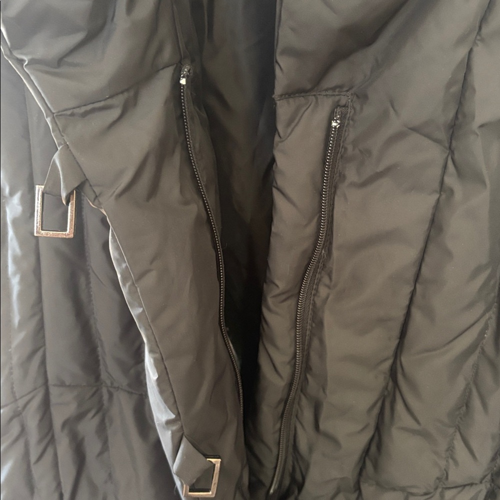 Larry Levine Flap Puffer Quilted Black Down Waterfowl Feather Jacket XL - Picture 9 of 11